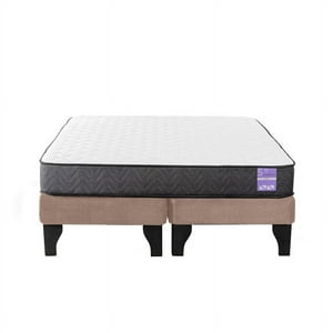 5° Sueño - Cama Europea 2 Plazas 150X190 Cm Base Colchón Negro Beige