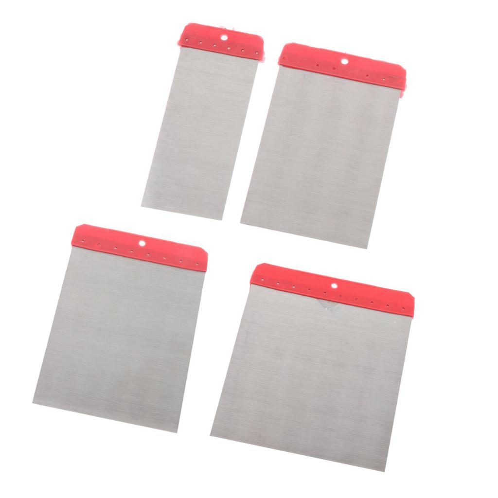 Magideal - Espátula De 4 Piezas, Cuchillo Y Raspador De Pintura, Aplicación De Espátula, Yeso, Cemento, Acero Inoxidable, Reparación De Paredes, Reparación De Pa A