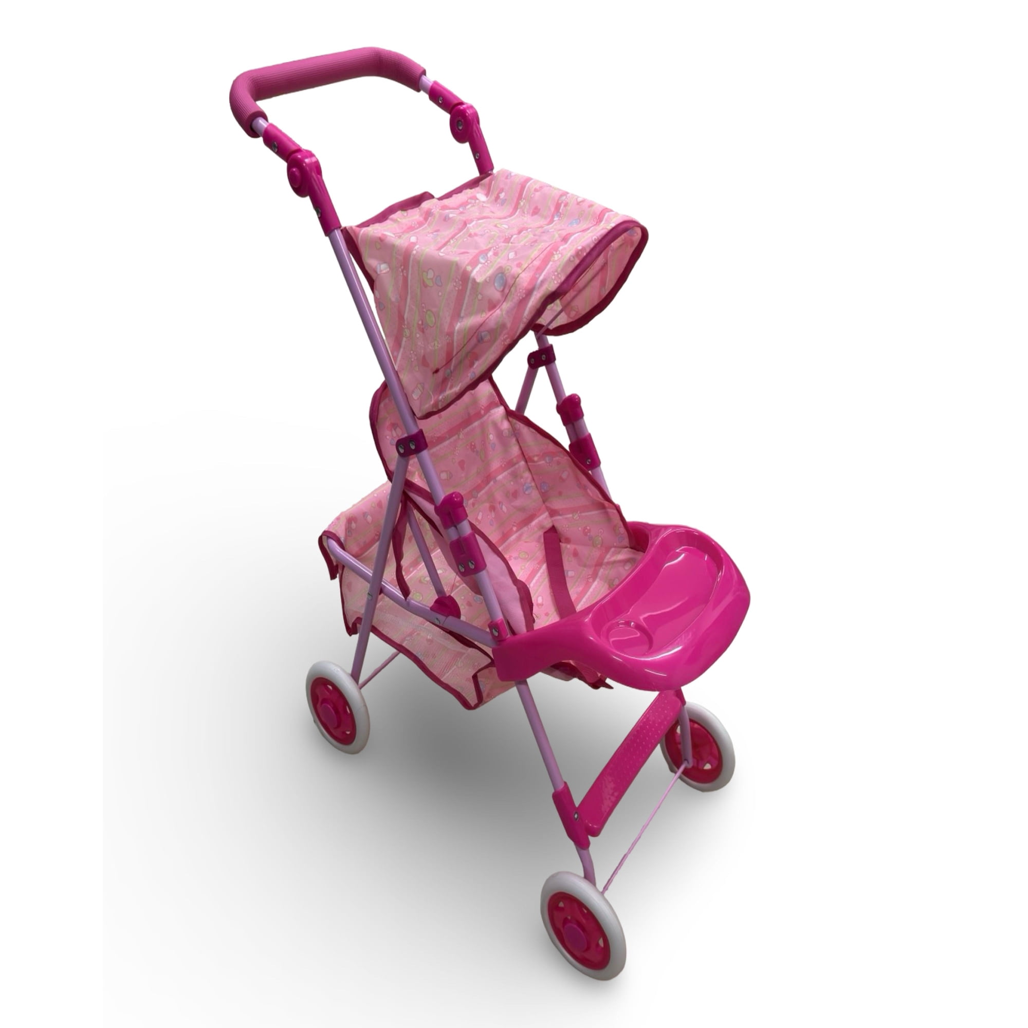 Ali Chile - Coche Muñeca Metalico Grande Diseño Rosado