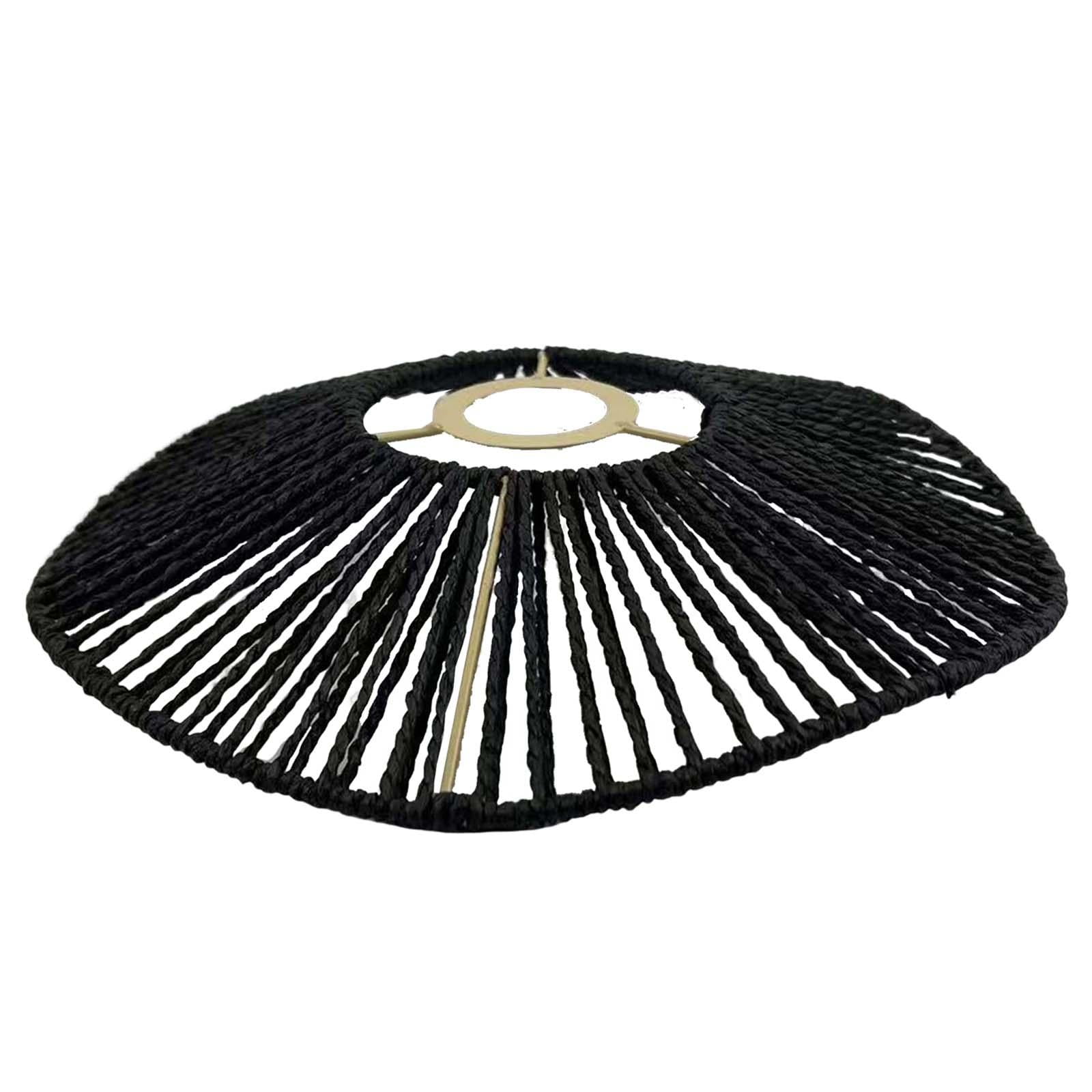 Ioensy - Pantalla De Cuerda Tejida A Mano, Pantalla De Luz Colgante Para Cocina, Isla, Hogar, Pasillo, Negro