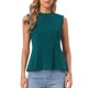 thumbnail image 1 of INSPIRE CHIC Blusas Peplum sin mangas para mujeres, blusas informales de negocios estilo babydoll, perfectas para verano y otoño, L Azul Pavo Real, 1 of 6