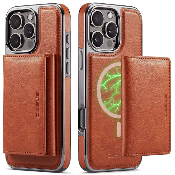 Funda tipo cartera C Casus para iPhone 16 Pro Max con MagSafe Brown