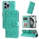 thumbnail image 5 of Funda tipo cartera FOXDOCK para iPhone 16 Pro , diseño girasol en relieve, cuero PU, cierre magnético, soporte y tarjetero, 5 of 5