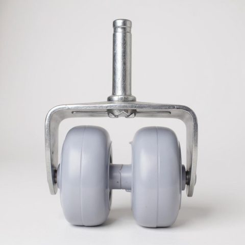 Bloccare - Rueda Doble Para Camas Cic, Flex - Sin Frenos (Gris)