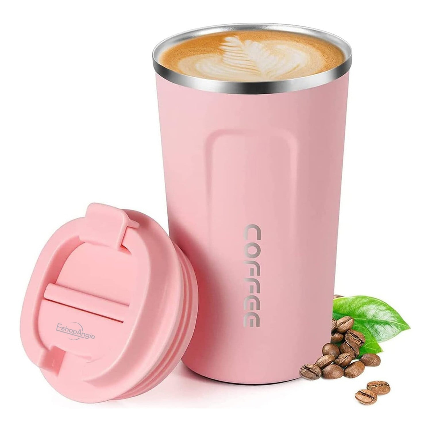 Genérico - Termo Mug Café 380ml Acero Inoxidable Portátil Rosa
