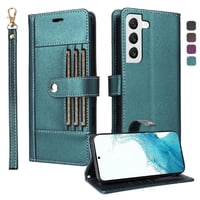 Foxdock Funda Tipo Cartera Para Samsung Galaxy S21 – Cubierta De Cuero Pu Con Múltiples Ranuras, Bolsillo Para Efectivo Y Correa De Muñeca