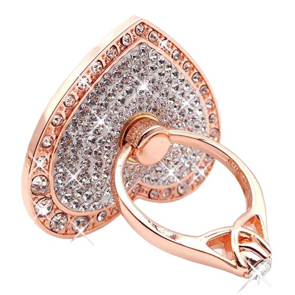 Anillo para Teléfono TOPWOOZU Rotación 360° con Diamantes en Rosa Dorado