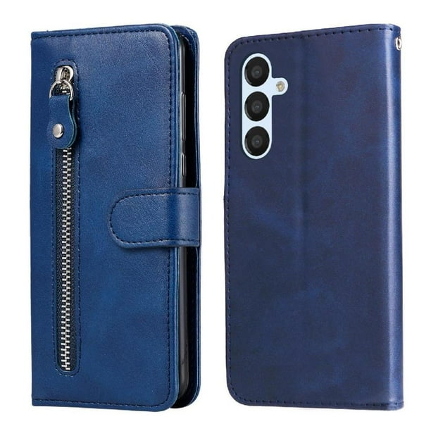 Funda con Cremallera para Samsung Galaxy A54 5G, Carcasa Cartera de Cuero PU con Soporte y Tarjetero