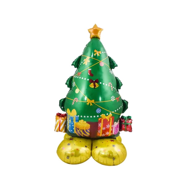 Globo de Navidad Grande, Globo de Navidad para Niños Y Adultos, Accesorios para Fotos, Regalo de Navidad, Globo de Pie para Suministros de Fiesta, Cés Árbol de Regalo 94x123cm