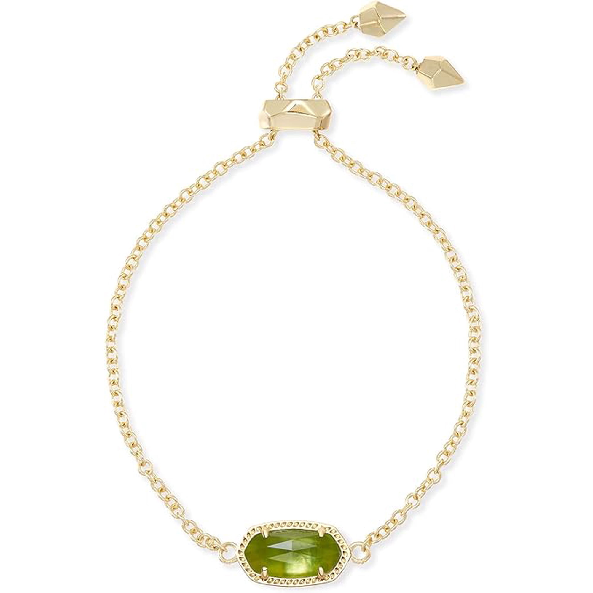 Pulsera Kendra Scott Elaina Ovalada Cadena En Ilusión Peridoto Y Baño De Oro