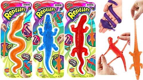 Ja Ru - Super Stretchy Sticky Reptiles Serpiente Lagarto Y Cocodrilo (3 Unidades Surtidas)