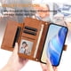 thumbnail image 3 of Funda Tipo Billetera para ZTE Axon 60 Lite con Cremallera Portatarjetas Soporte Correa de Muñeca Cuero marrón, 3 of 5
