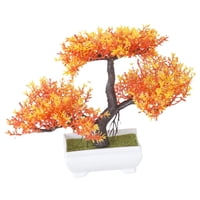 Magideal - Árbol De Bonsái Artificial Decoración De Plantas Falsas Casa De Árbol En Maceta Planta De Bonsái Para La Decoración Para Hogar Interior Oficina Amarillo