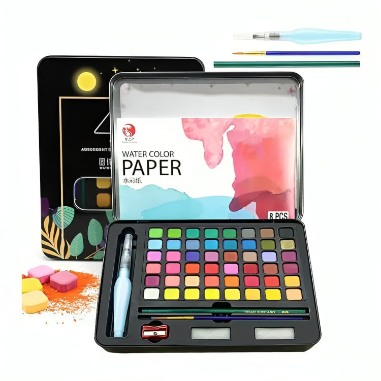 Genérico - Kit Acuarelas Profesionales Pintura Acuarela Art 48 Colores