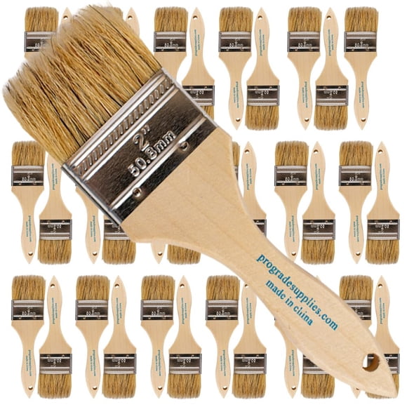 Pinceles de pintura Pro Grade 2 chips, paquete de 36 unidades para pinturas, tintes y barnices