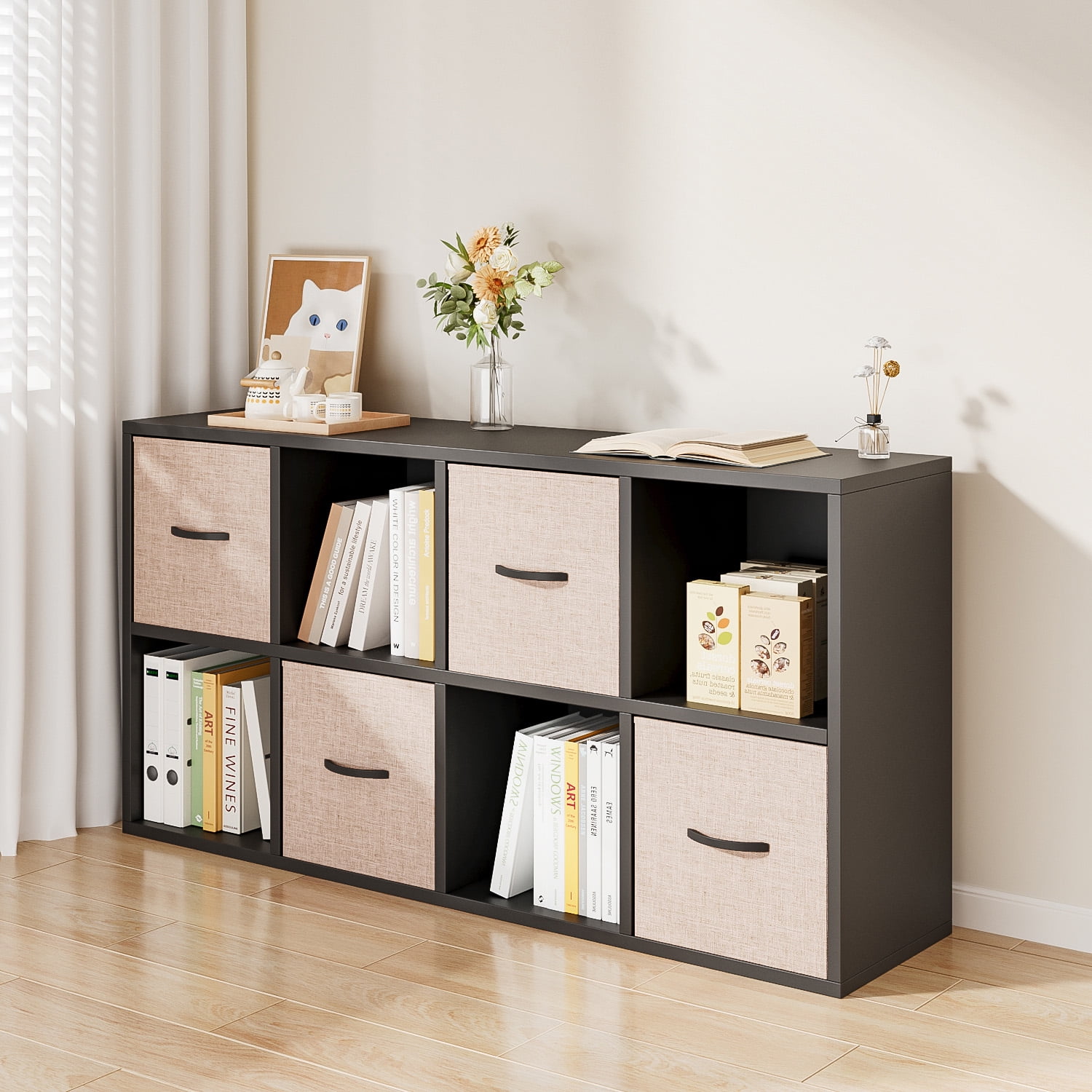 Rohe - Estanteria Librero 4+4+4 Color Negro 120 X 62 X 30cm