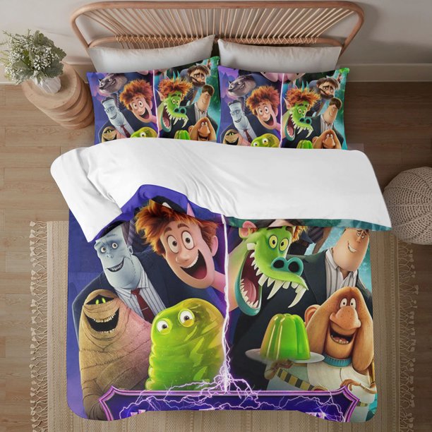 Hotel Transylvania 3-Piece Bedding Set For Kids Boys Girls Adult Cartoon Warm Cute Fashion Holiday Present Gift Bed Sheets