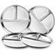thumbnail image 1 of Bakpoco Stainless Steel Kids Plates Set of 4, 9 Portion Control, 1 of 3