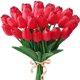 thumbnail image 1 of Xiao Hua 20 Piezas de Tulipanes Simulados, Tacto Realista, 13 Pulgadas, Tulipanes Simulados Sueltos, Adecuados para Decoración de Mesa, Ramos de Boda en Casa, etc., Rojo, 1 of 4