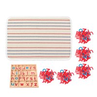 Magideal - Alfabeto Móvil Montessori De Madera Con Letras Para Escribir Con Caja, Tapetes Para Letras, Objetos De Lenguaje Montessori Para Niñas Y Niños, Regalos 5 Paquetes De Letras