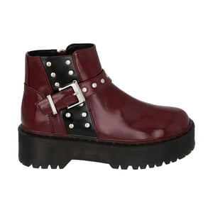 Botin Casual Mujer Burdeo Plataforma Rob 53 Police