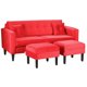 thumbnail image 4 of Sofa New Retro 3 Cuerpos Más 2 Pouf Felpa 00 Rojo, 4 of 5