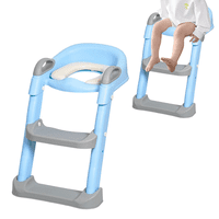 Mundo Online - Escalera Pelela Niños Asiento Adaptador De Baño Celeste Liso