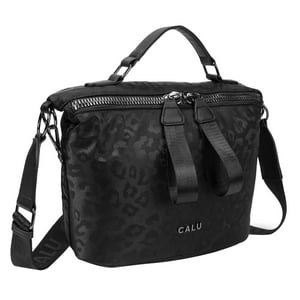 Calu Bags - Cartera Simona Microfibra Leopardo Negro Calu