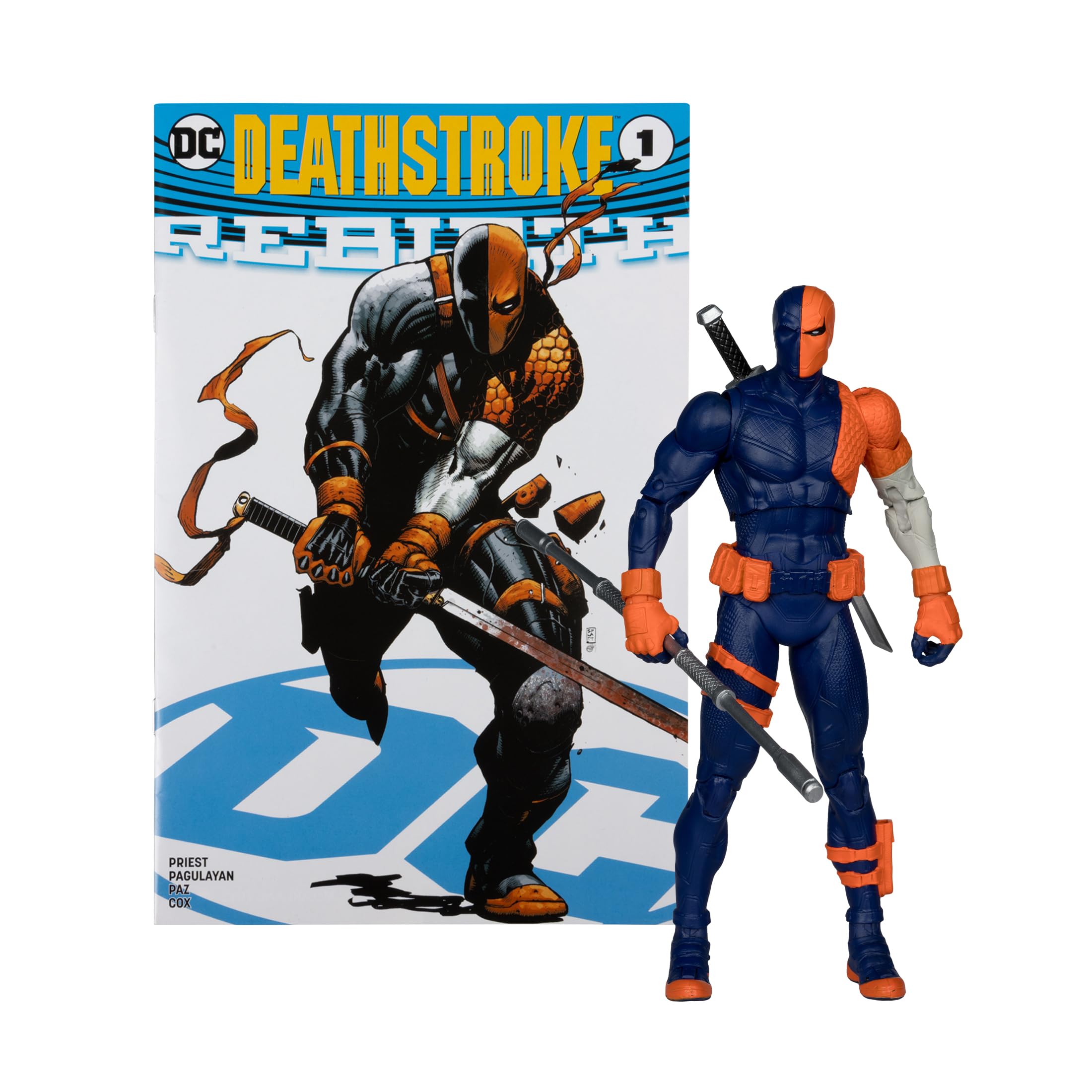 Figura De Acción Mcfarlane Toys Dc Direct Deathstroke De 18 Cm Con Cómic