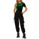thumbnail image 2 of INSPIRE CHIC Top de Fiesta de Terciopelo para Mujer Cuello Redondo Mangas Cortas Camiseta Casual 2XL Verde, 2 of 8