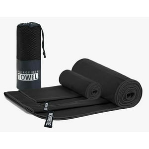 Atlas - Pack X2 Toallas Microfibra Negro