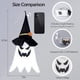 thumbnail image 3 of Adornos de Halloween para exteriores, colgantes, iluminados, brillantes, con forma de sombrero fantasma, para decoración de Halloween, para interiores y exteriores, para patio, árbol y jardín (3 unida, 3 of 7
