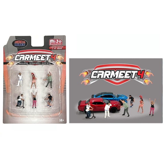 Set de figuras American Diorama Car Meet 4 1:64 Metal (6 figuras)