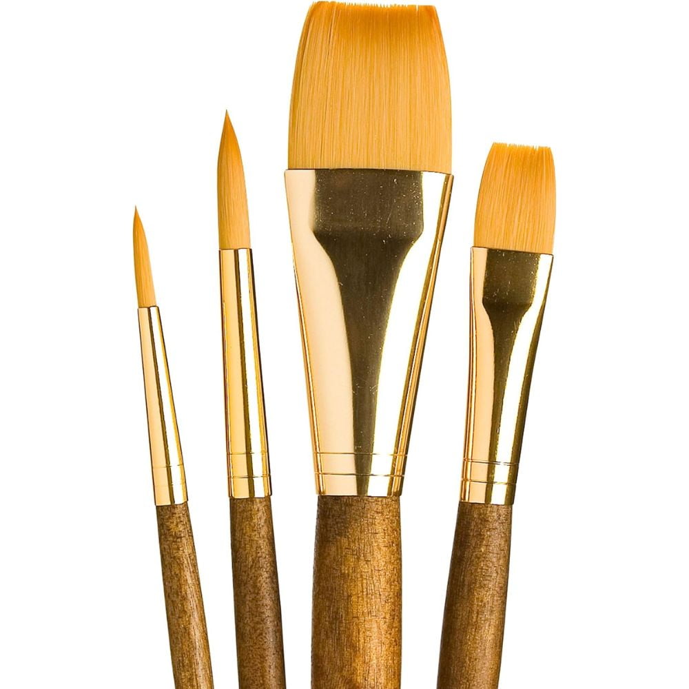 Set 4 Pinceles Princeton Mango Corto Pelo Sintético