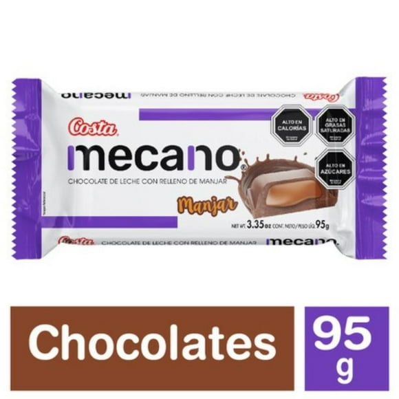Chocolate Leche Mecano Relleno de Manjar, 95 g
