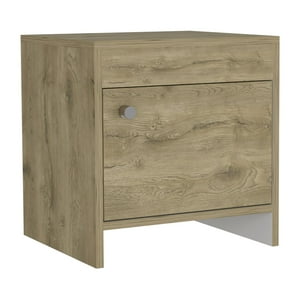 Fmfurniture - Velador 1 Puerta Fm-026B - Café Claro / Blanco