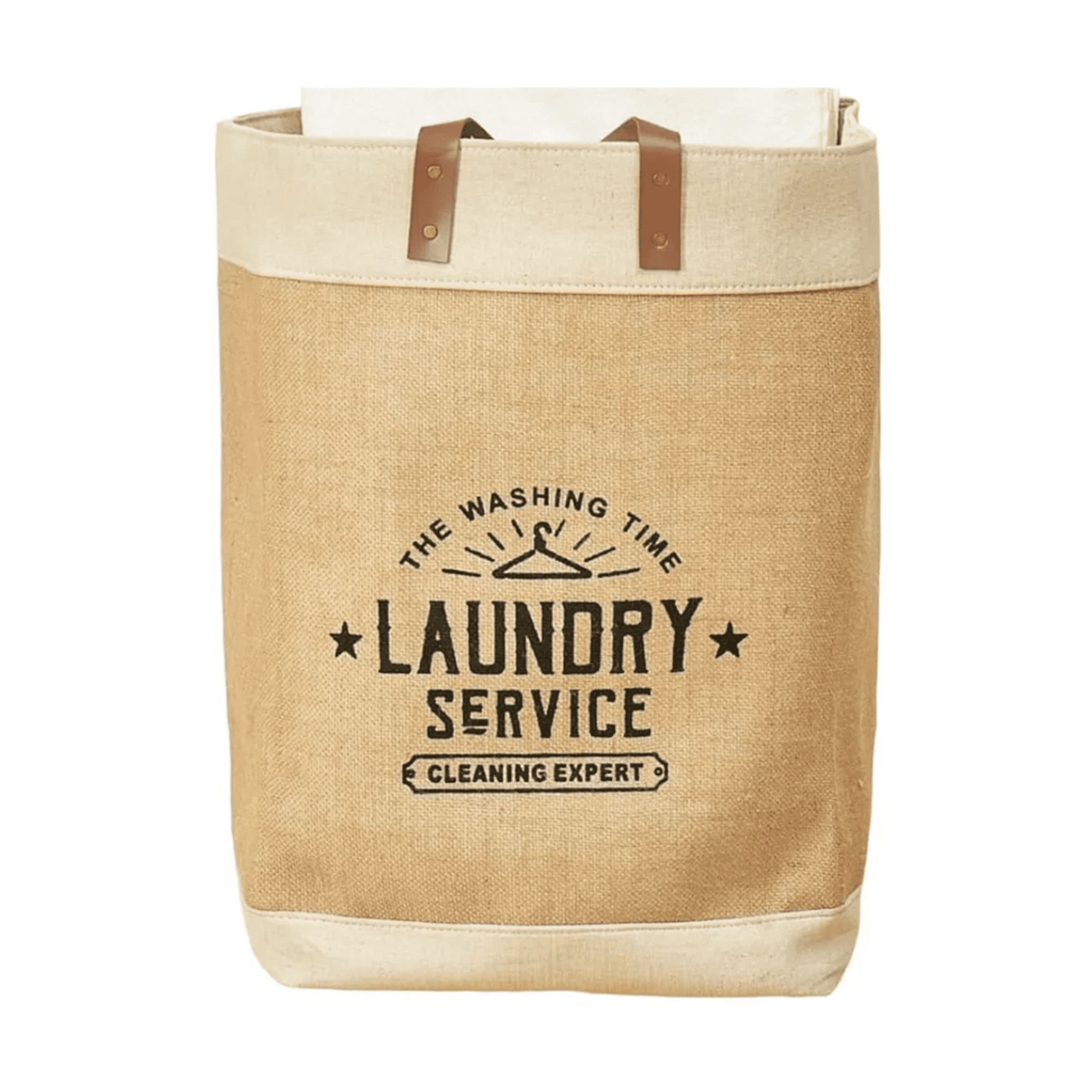 Genérico - Canasto Ropa Con Asas Color Beige