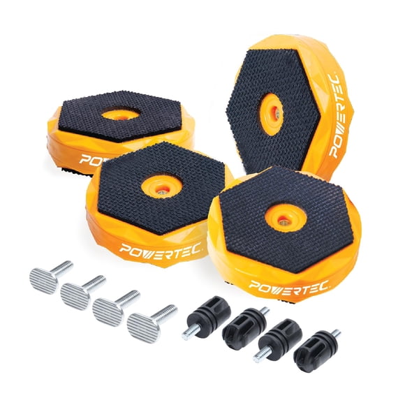 Bench Dog Puck POWERTEC se adapta a bancos de trabajo con agujeros para perros de 3/4, paquete de 4