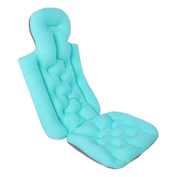 Cojín de cuerpo completo para bañera, soporte para la espalda, accesorios transpirables para bañera, almohada de baño para adultos, almohada de baño a , Azul 3x4cm