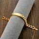 thumbnail image 3 of 1pc Titanium Steel Custom Name Engraving Bracelet Personalized Stainless Steel 316L 18K Gold Plated Punk Fashion Men's Bracelet Father's Day Gift, 3 of 5