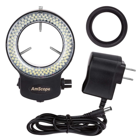 Ring Light Amscope 144 Led De Intensidad Ajustable Para Microscopio Estereoscópico
