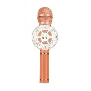 Genérico - Micrófono Karaoke Bluetooth Grabador Parlante Luces Rgb Rosa