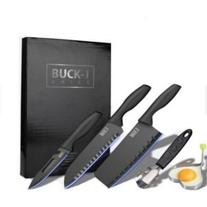 Tomasstore - Set Cuchillos De Cocina Acero Inoxidable Antibacterial 5Pcs