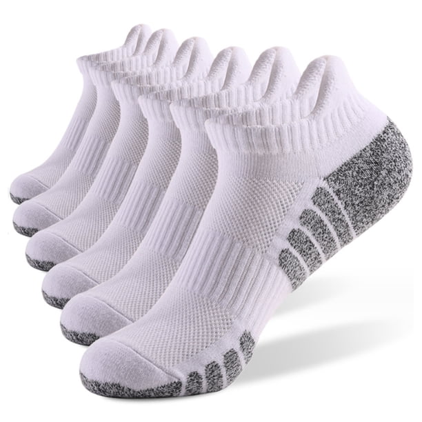 6 pares de calcetines para hombre, de algodón transpirable, acolchados y antiampollas, para correr, deportivos hasta el tobillo, con protección contra el frío.