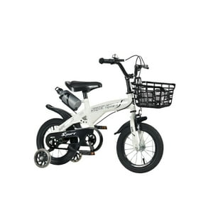 Babyluna - Bicicleta Aro 16 Con Cesta, Ruedas Y Botellón De Agua Blanco