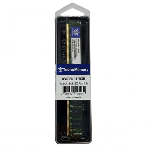 Memoria Ram Tecnomemory Pc Ddr3 8gb 1600mhz 1,5v Kvr16n11t/8gb