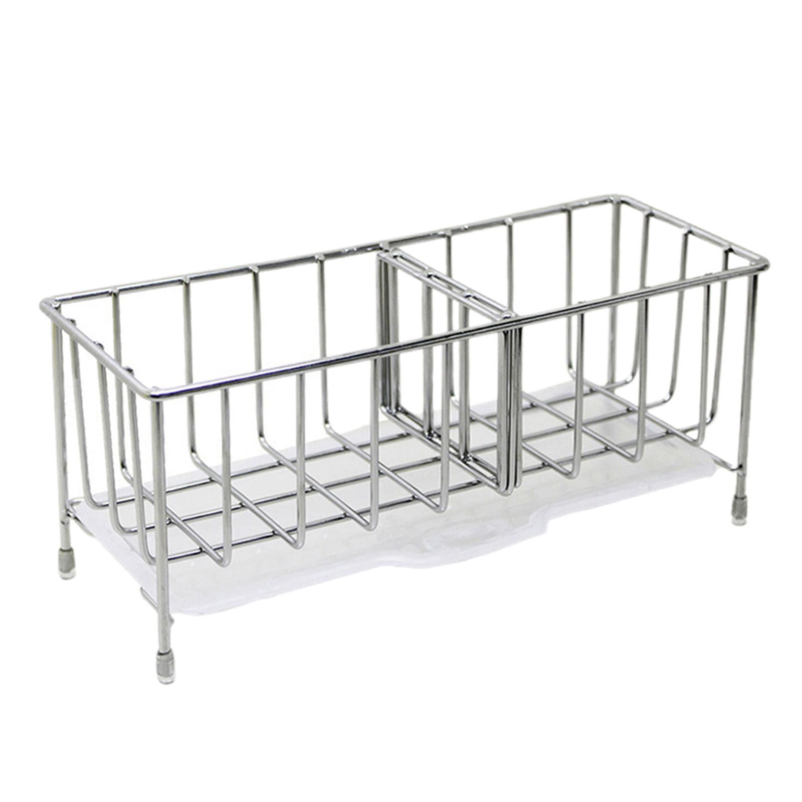 Magideal - Escurridor De Soporte De Esponja De Cocina Con Bandeja De Drenaje Extraíble, Organizador De Encimera De Cocina, Jabonera De Pie, Almacenamiento A Prue