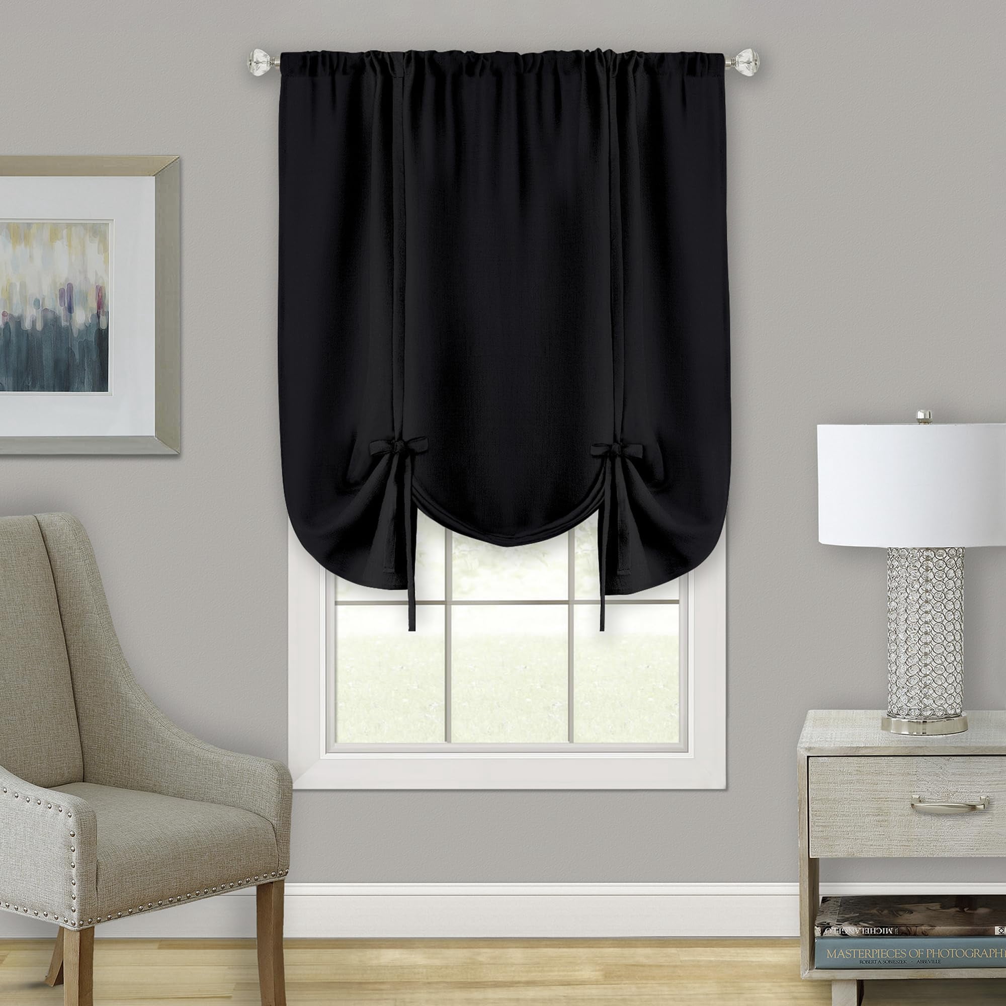 Persiana Achim Darcy Con Filtro De Luz, 148 X 160 Cm, Color Negro
