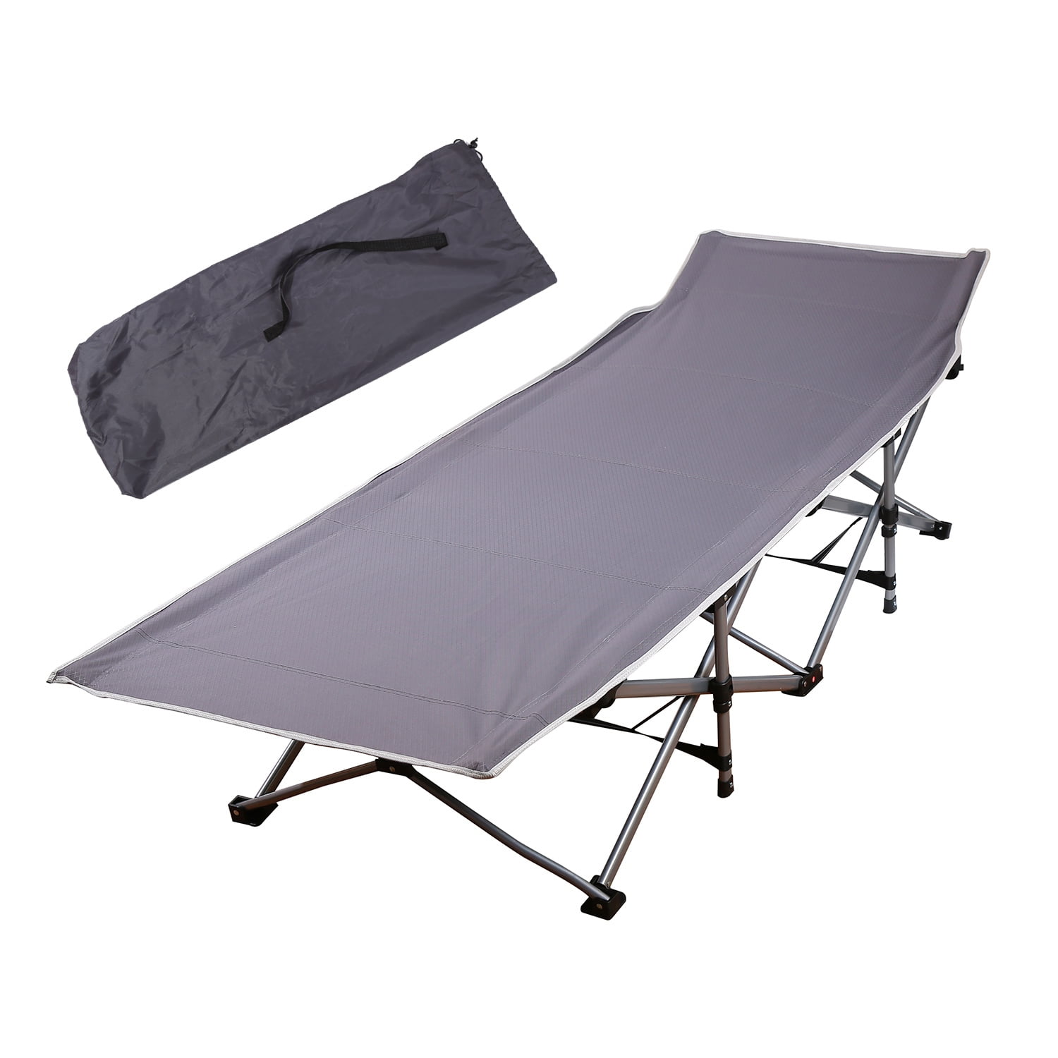 Cama De Camping Plegable Con Bolso Gris