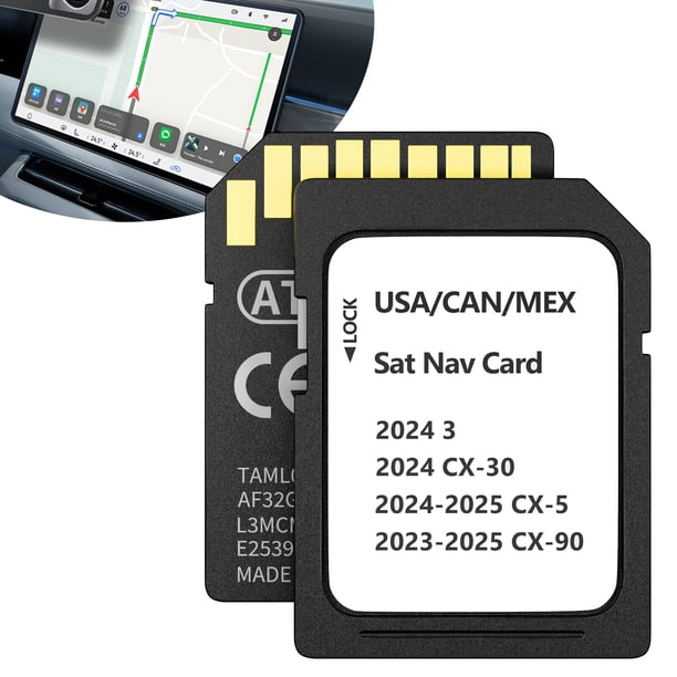 Tarjeta SD de Navegación 2026 para Mazda CX-5 - KMV666EZ1C, compatible con Mazda CX-5 2024‑2025, CX-30 2024/3, CX-90 2023‑2025, última actualización de mapas GPS para EE. UU., Canadá y México